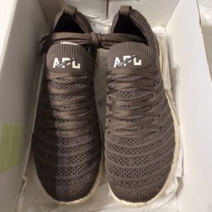 APL Men's Knit Athletic Sneakers in Dark Brown with White Logo